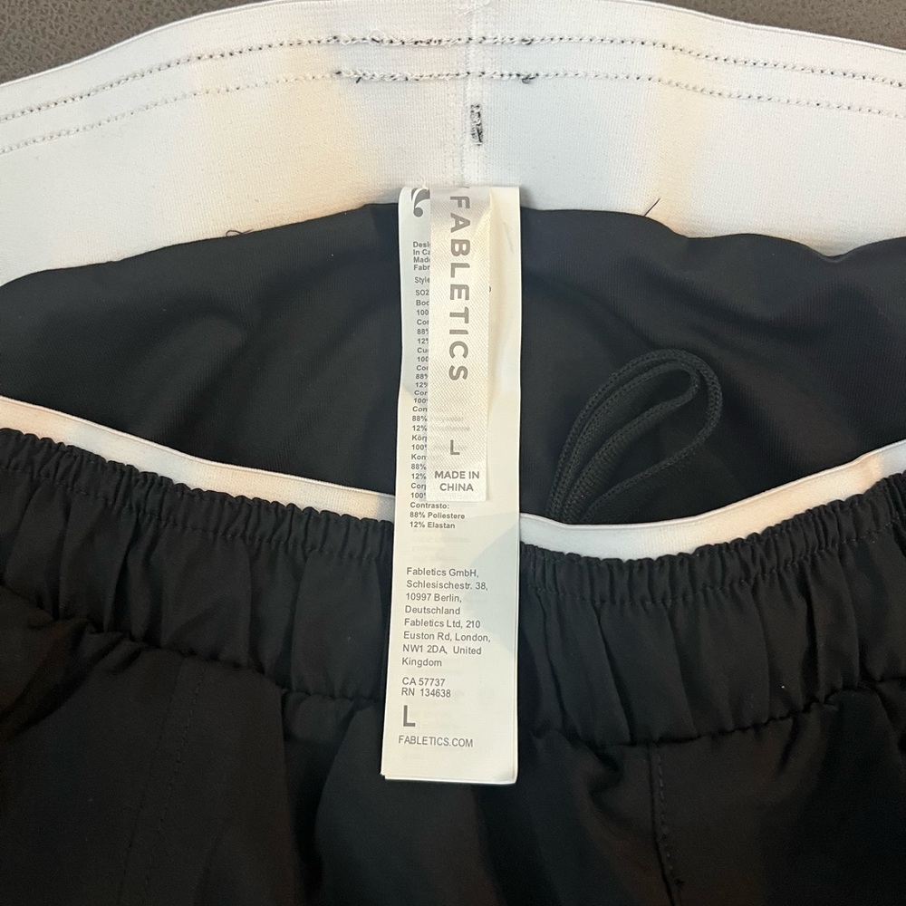 Fabletics Black and White Athletic Shorts